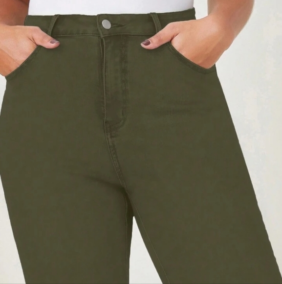 New Green High Waisted Skinny Jeans - Picture 2 of 12